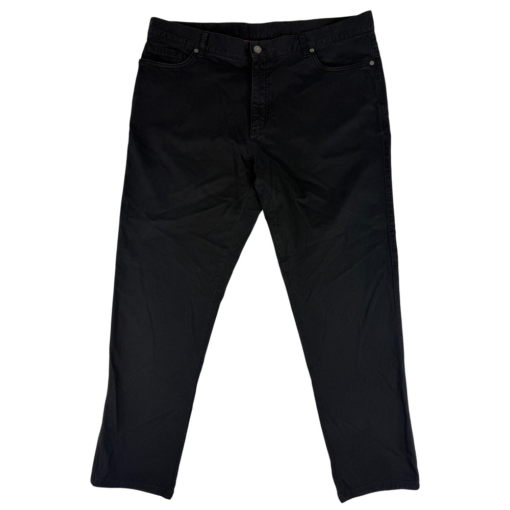 Zegna Regular Fit Trousers Mens 40 Black Cotton Stretch Five Pocket Pants
